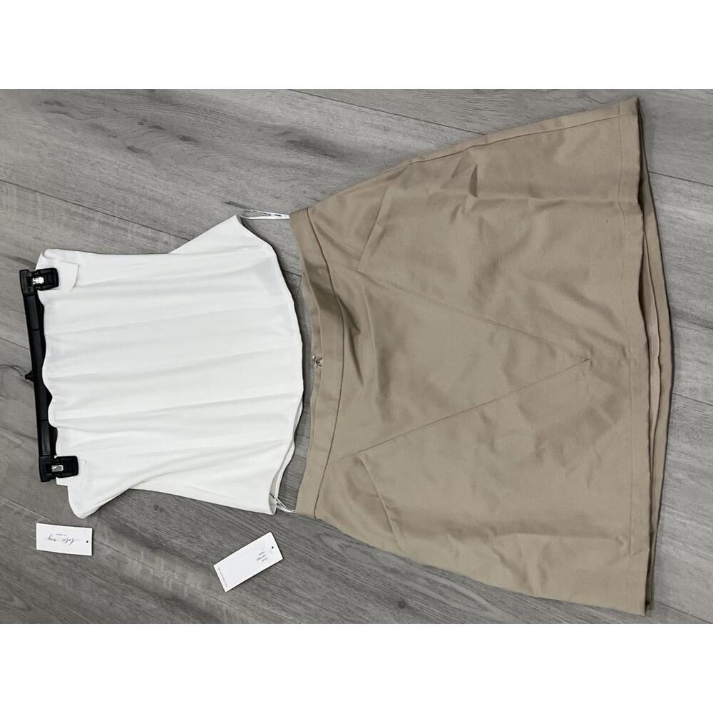 Katie May x Lily Easton Jade Corset and mini skirt -SET in Off White